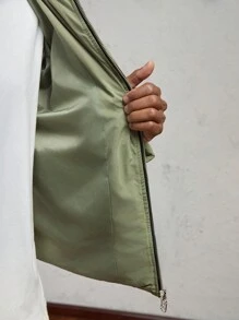 AKNOTIC Business Casual 1 pieza Abrigo holgado acolchado para hombre, adecuado para el invierno - Verde - Ver 8