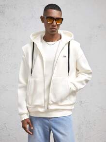AKNOTIC Business Casual Chaleco casual de punto ajustado con capucha para hombres, adecuado para otoño