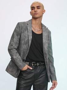 Manfinity VCAY Woven Casual Men's Blazer, For Fall Winter - Black - View 2