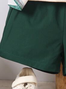 SHEIN Bộ 2 món/Bộ áo sơ mi sọc tay ngắn cài nút phía trước và quần short trang phục thường ngày cho bé trai - Nhiều màu - Xem 3