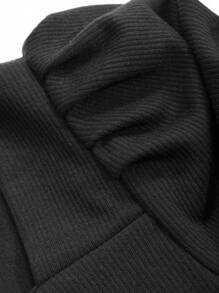 DAZY 女式长款保暖衬里连衣裙 - 黑色 - 查看 3