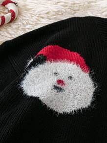 Flirla Áo len dài tay cổ tròn cỡ lớn dành cho nữ, thích hợp mặc mùa thu đông. - màu đen - Xem 5