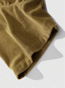 Manfinity Roghcode Men's Solid Color Minimalist Casual Short Sleeve Shirt - Brown - View 4