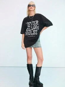 Manfinity VCAY Knitted Casual Men's Short Sleeve T-Shirt - Black - View 4