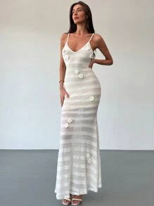 Aloruh Romantic Date Sleeveless Textured Floral Bodycon Dress For Women