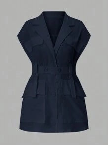 INAWLY Veste de vacances décontractée à coupe ample unicolore pour femmes