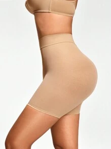 SHAPORA Women's Solid High Waist Shaping Shorts - Apricot - View 6