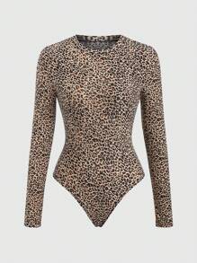 SHEIN Unity 3pcs White & Black Leopard Print Bodysuit Set - Multicolor - View 3