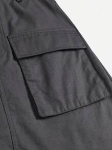 SHEIN Bolsa de cintura Casual e Saia Mini útil, tecido em cor sólida para Adolescente Menina - Cinza - Visão 9