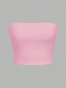 SHEIN EZwear 3 件套黑色、粉色和灰色女士抹胸短款上衣，适合夏季 - 彩色 - 查看 6