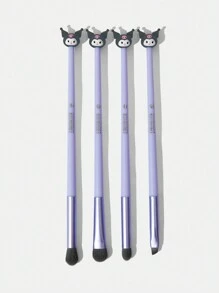HELLO KITTY AND FRIENDS | SHEIN 4pcs/Set 3D Purple Eye Makeup Brushes With Kuromi Design