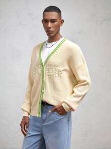 AKNOTIC Business Casual Men's Loose Knitted Cardigan, For Fall Winter - Multicolor - View 4