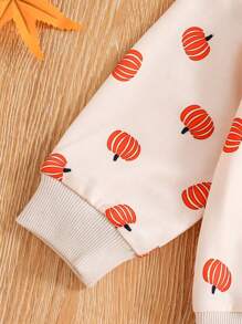 Camisa con estampado de calabaza para niñas bebés para Halloween - Albaricoque - Ver 4