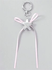 ROMWE Kawaii Llavero con forma de corazón, pentagrama y lazo - Negro - Ver 4