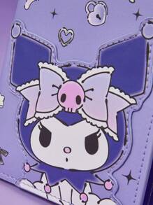 HELLO KITTY AND FRIENDS | SHEIN 1pc Kuromi Pattern Purple Passport Holder,Fits Passport & Boarding Pass, 2 Card Slots, Suitable For Men, Women, Teens, Travel - Mauve Purple - View 4