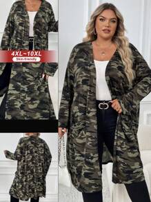 SHEIN CURVE+ Coat & Jaket Ukuran Plus - MultiWarna - View 1