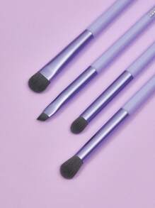 HELLO KITTY AND FRIENDS | SHEIN 4pcs/Set 3D Purple Eye Makeup Brushes With Kuromi Design
