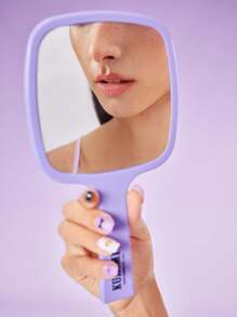 HELLO KITTY AND FRIENDS | SHEIN 1pc Cartoon Kuromi Pattern Purple Hand Mirror - Mauve Purple - View 3