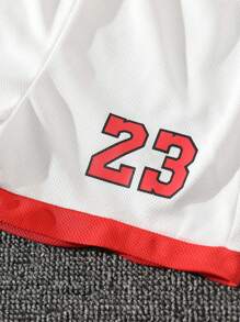 SHEIN 3 pezzi/set Divise da basket per l'allenamento per bambini, outfit sportivi estivi per ragazzi - Multicolore - Visualizzare 8