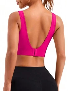 Core Rhythm Seamless Fixed Cup Sports Bra,High Impact Sports Bras Without Removable Pads ,Sports Bra With Sewn-In Pads, High Impact Support With Non-Removable Pads Molded Cups,For Women High Support Racerback,Workout, Yoga,  Running