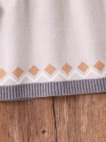 SHEIN 女婴针织毛衣裙，灰色和浅灰色，秋冬季舒适保暖，适合上学、日常穿着、居家、户外和旅行