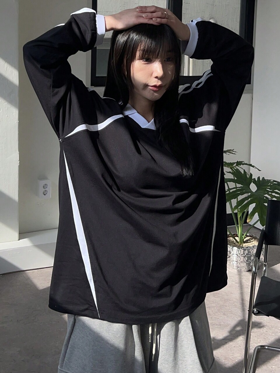 Women's Contrast Color Block Letter Print Streetwear Sweatshirt,Fall Clothes