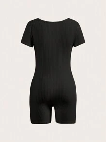 SHEIN EZwear Women Square Neck Jumpsuit - Multicolor - View 6