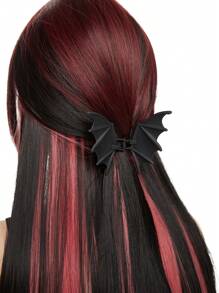 ROMWE 1pc Punk/Goth Style Decorative Bat Hair Claw Hair Clips Hair Jaw, Halloween - Black - View 1