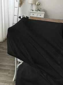 SHEIN Essnce Áo thun cổ chữ V màu đen tay ngắn thoải mái cho nữ cỡ lớn, quần áo mùa thu cho nữ, áo phông cơ bản, áo cong, dạ hội, áo đen - màu đen - Xem 8