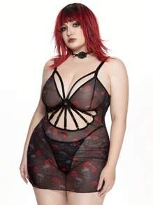 ROMWE Goth 2 件套哥特式加大码性感内衣套装