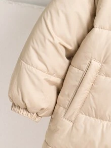 SHEIN 男童休闲舒适连帽长袖中长款加厚外套，保暖防风，适合通勤、上学、居家、休闲、街头风格、派对和户外玩耍 - 彩色 - 查看 6