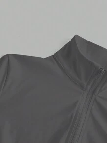 SHEIN EZwear 1 st grå stickad vindjacka för dam, höst/vinter - Grå - Visa 4