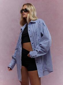 MISSGUIDED 条纹大码衬衫