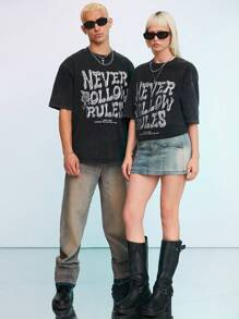 Manfinity VCAY Knitted Casual Men's Short Sleeve T-Shirt - Black - View 6