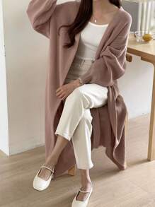 DAZY Women's Solid Color Long Lantern Sleeve Cardigan For Spring And Autumn,Long Sleeve Tops