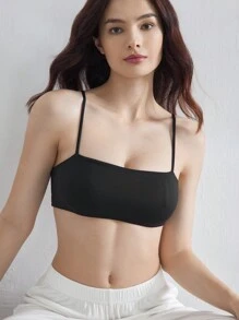 Ocili 女士纯色休闲舒适文胸 - 黑色 - 查看 6