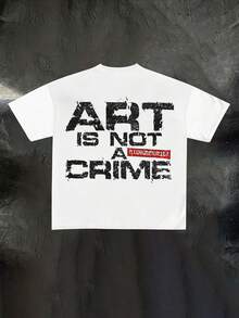 女士街头风休闲宽松印花圆领短袖T恤 夏季 - 彩色 - 查看 3