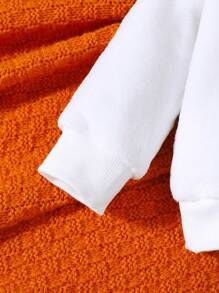 SHEIN 2pcs/Set Baby Boy Dinosaur Embroidered Reversible Fleece Sweatshirt And Pants Set - Green - View 6