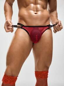 Ropa interior transparente y sexy con diseño calado para hombres