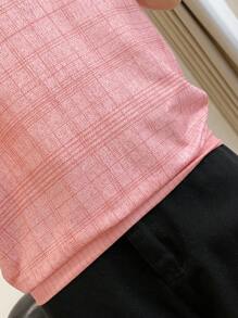 SHEIN Unity Women Plain Simpile Round Neck Short Sleeve T-Shirt - Pink - View 5