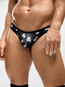 DrisQ Men's Skull Print Minimalist Casual Thong Underwear