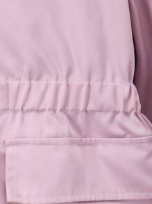 Explorewe Tween Girls' Thermal Lined Hooded Windbreaker With Pockets, Fall/Winter - Dusty Pink - View 4
