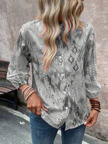 EMERY ROSE 度假休闲复古印花衬衫 - 彩色 - 查看 6