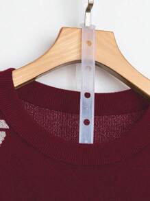 SHEIN LUNE Suéter informal de manga larga, escote redondo, hombro caído, con estampado de calavera, para mujeres de talla grande, otoño/invierno
