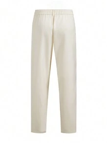Manfinity Mode 2pcs Men's Plus Size Solid Color Long Sleeve Side Button Design Blazer And Pants Daily Office Suit Set