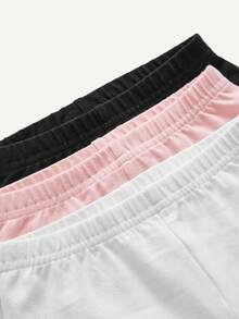 Cozy Pixies 3 件套女婴休闲松紧腰纯色紧身裤 - 粉色 - 查看 6