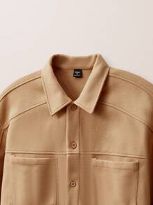 Chaqueta casual de manga larga con cuello alto y corte holgado para hombre, adecuada para otoño e invierno