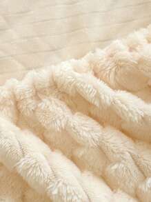 1pc Beige Plush Velvet Jacquard Plain Solid Color Fitted Sheet, Soft Warm, And Breathable Mattress Cover Skin-Friendly Breathable Bedding Supplies, Fitted Sheet For Bedroom All Season Deep Pocket Up To 13.7 Inch King Queen Full Twin Size