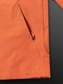 Manfinity Sport Corelite Chaqueta deportiva casual con capucha y estampado de letras de estilo novio, de manga larga, para primavera y otoño, chaqueta deportiva de manga larga naranja - Naranja Coral - Ver 4