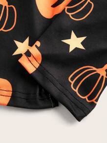 SHEIN EZwear Women's Halloween Pumpkin Print Leggings, 2 Pieces Set - Multicolor - View 8